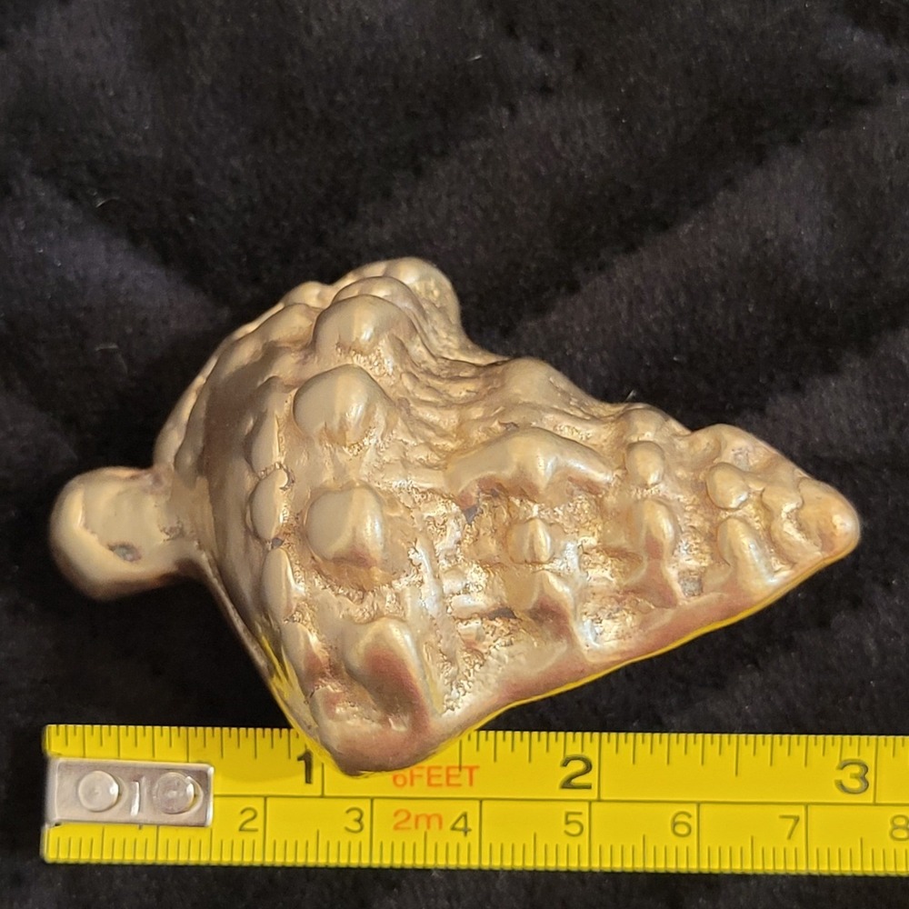 Vintage Solid Brass Conch Shell Figurine Paperweight Nautical Coastal Decor Cute - Picture 4 of 8